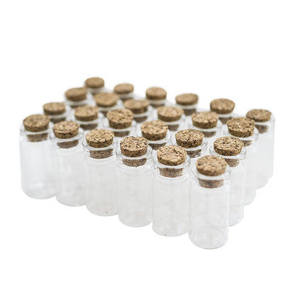 Outlet Mini Clear Glass Jars Bottles with Cork Stoppers for Arts & Crafts, Projects, Decoration, Party Favors - Size: 1-1/2" Tall X 3/4 Inches Diameter (24 Count)