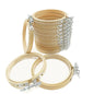 12 Pieces 3 inch Embroidery Hoops,Round Bamboo Adjustable Circle Frame Cross Stitch Hoops for Christmas Ornament,Embroidery,Decoration,Art Craft and DIY Project