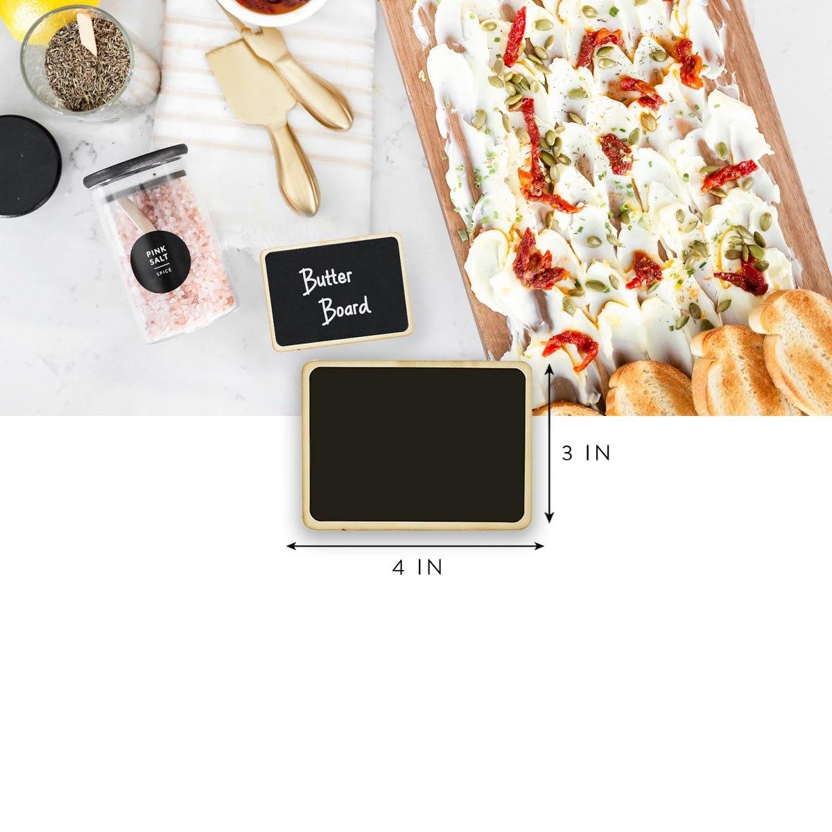 Mini Chalkboard Signs for Food, 18 Small Chalkboards Including 3 White Chalk Sticks, Food Party Label Stands, Buffet Cheese Candy Table Supplies
