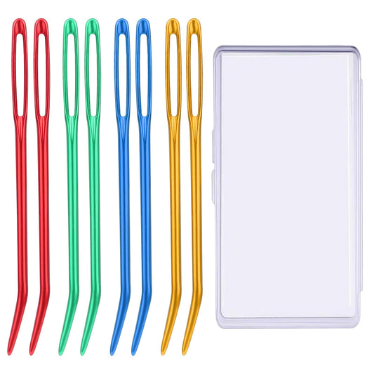 Yarn Needle,Weaving Needle Tapestry Needle Bent Needles for Crochet Large Eye Darning Needles with Storage Box for Knitting Crochet(Random Color)