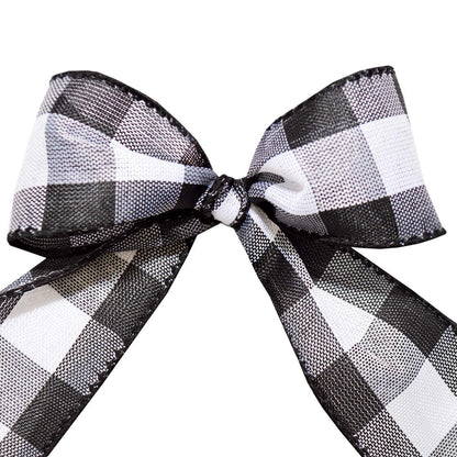Ribbon 7398.60/50-613 Cambridge 2.5" X 50 YD Wired Ribbon, Black and White, Buffalo Check Plaid Ribbon for Gift Wrapping, Christmas Decorations Indoor Home Decor, Craft Supplies & Materials
