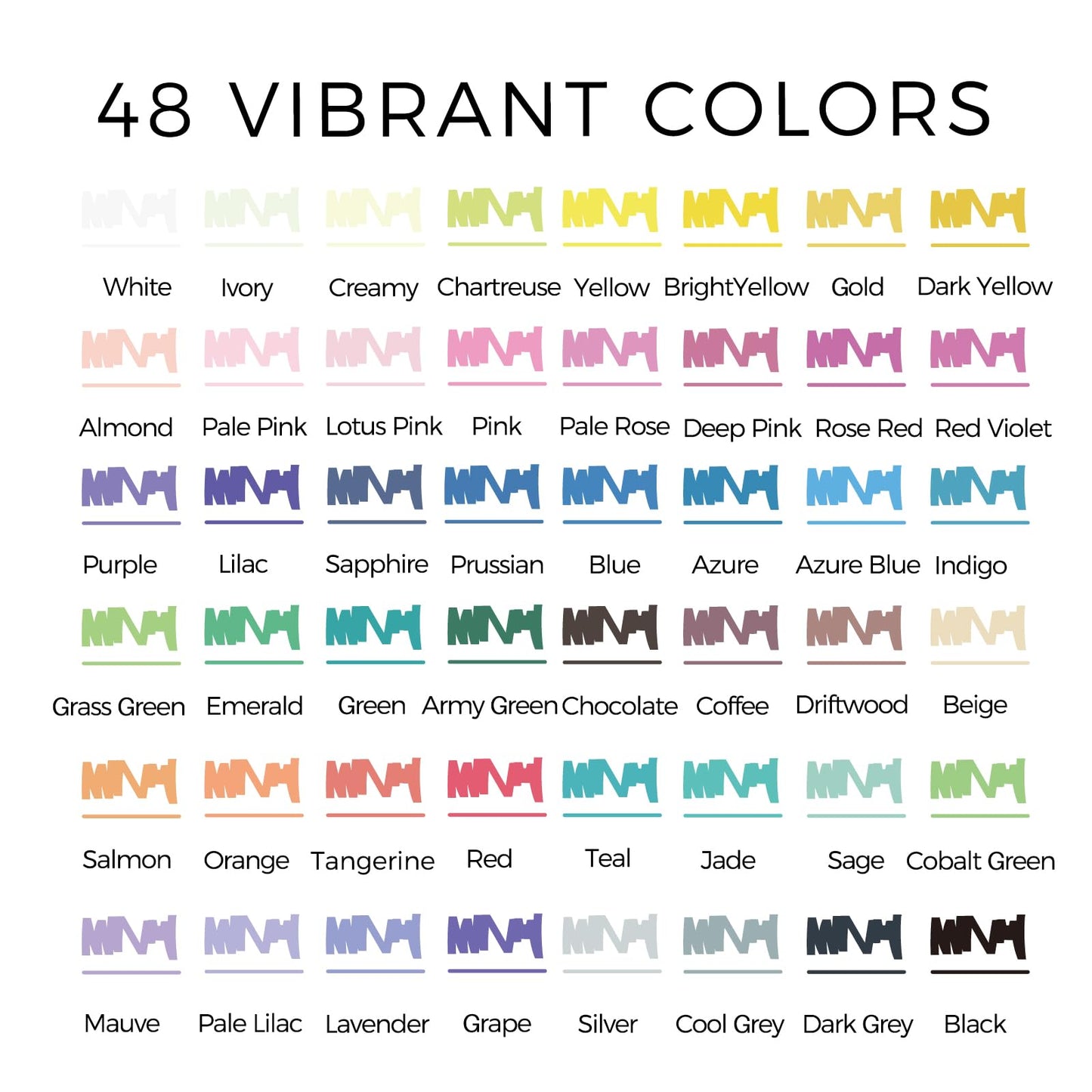 Acrylic Paint Markers 48 Colors, Acrylic Paint Pens with Brush Tip and Fine Tip for Stone, Rock Painting, Paper, Pumpkin, Wood, Egg, Canvas, Ceramic, Fabric, leather, Glass, DIY Crafts