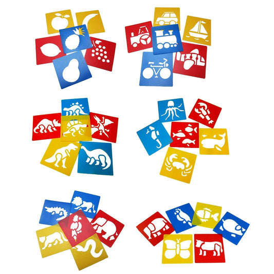 36 Pieces Plastic Drawing Painting Stencil Templates for Kids Crafts - Washable Template for School Projects - Random Colors