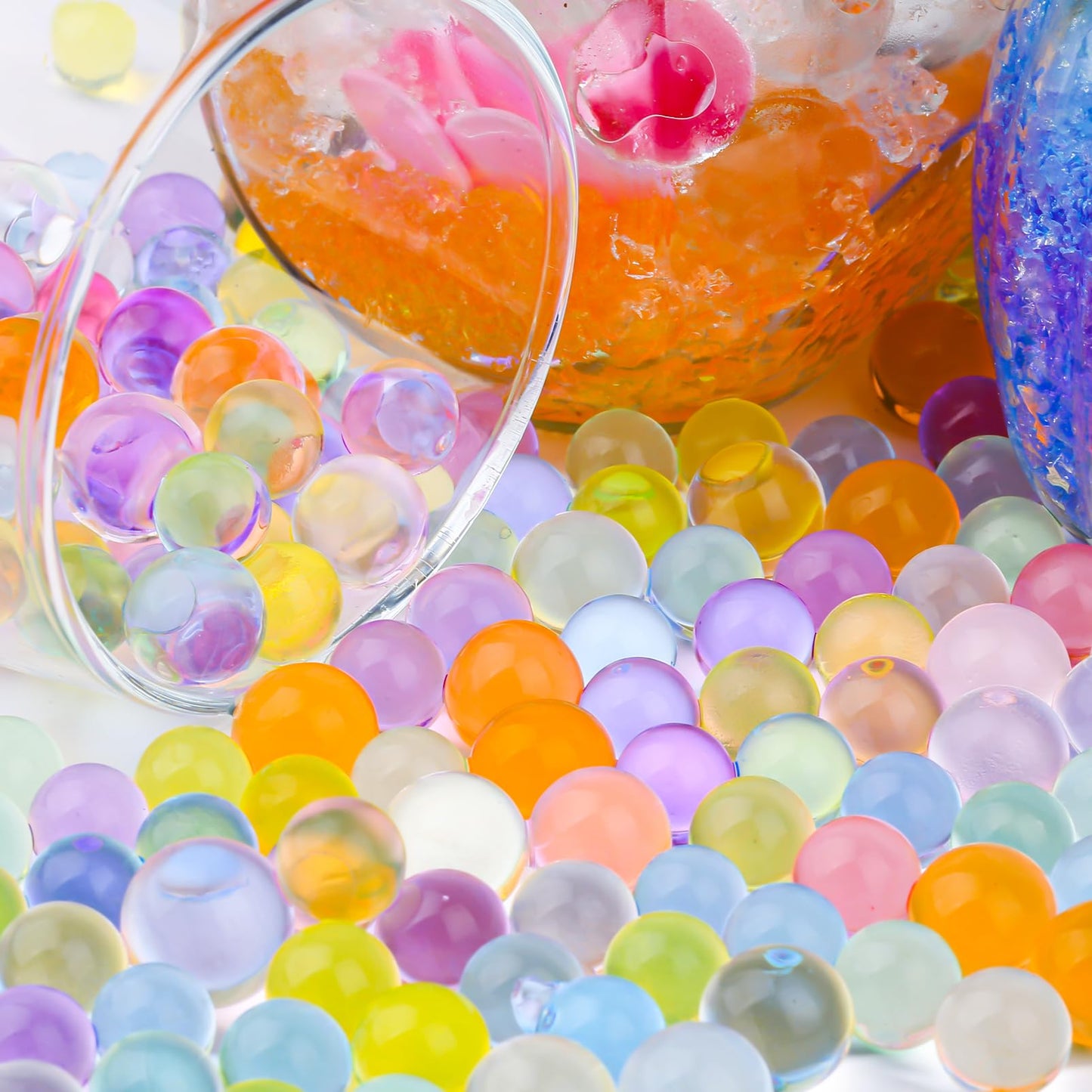 120,000 Pcs Rainbow Mix Jelly Water Gel Beads,Non Toxic Water Beads for Vase Filler,Plant,Floating Candles,Wedding and Home Decoration