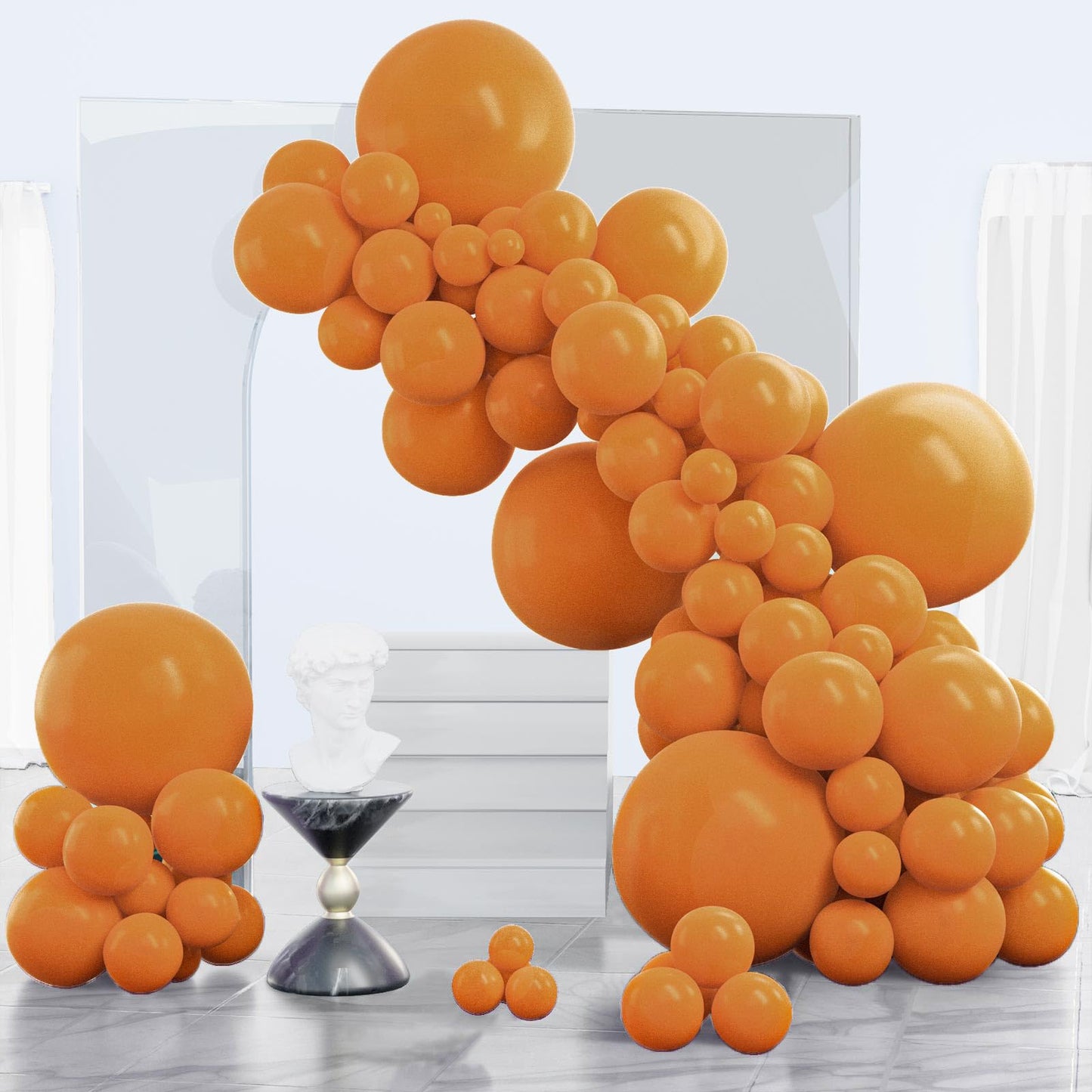 PartyWoo Burnt Orange Balloons 120 pcs Different Sizes Pack of 18 12 10 5 Inch Terracotta Balloon Arch Kit Garland for Graduation Thanksgiving Halloween Fall Birthday Party Decorations Orange-F53