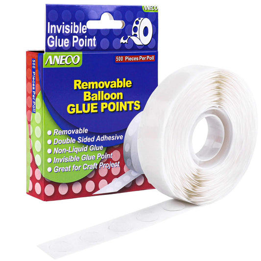500 Pieces Clear Balloon Glue Points Removable Adhesive Dots Double Sided Glue Points Stickers Non Trace Adhesive Glue Tape for Craft Supplies Decoration, 500 Pieces Per Roll
