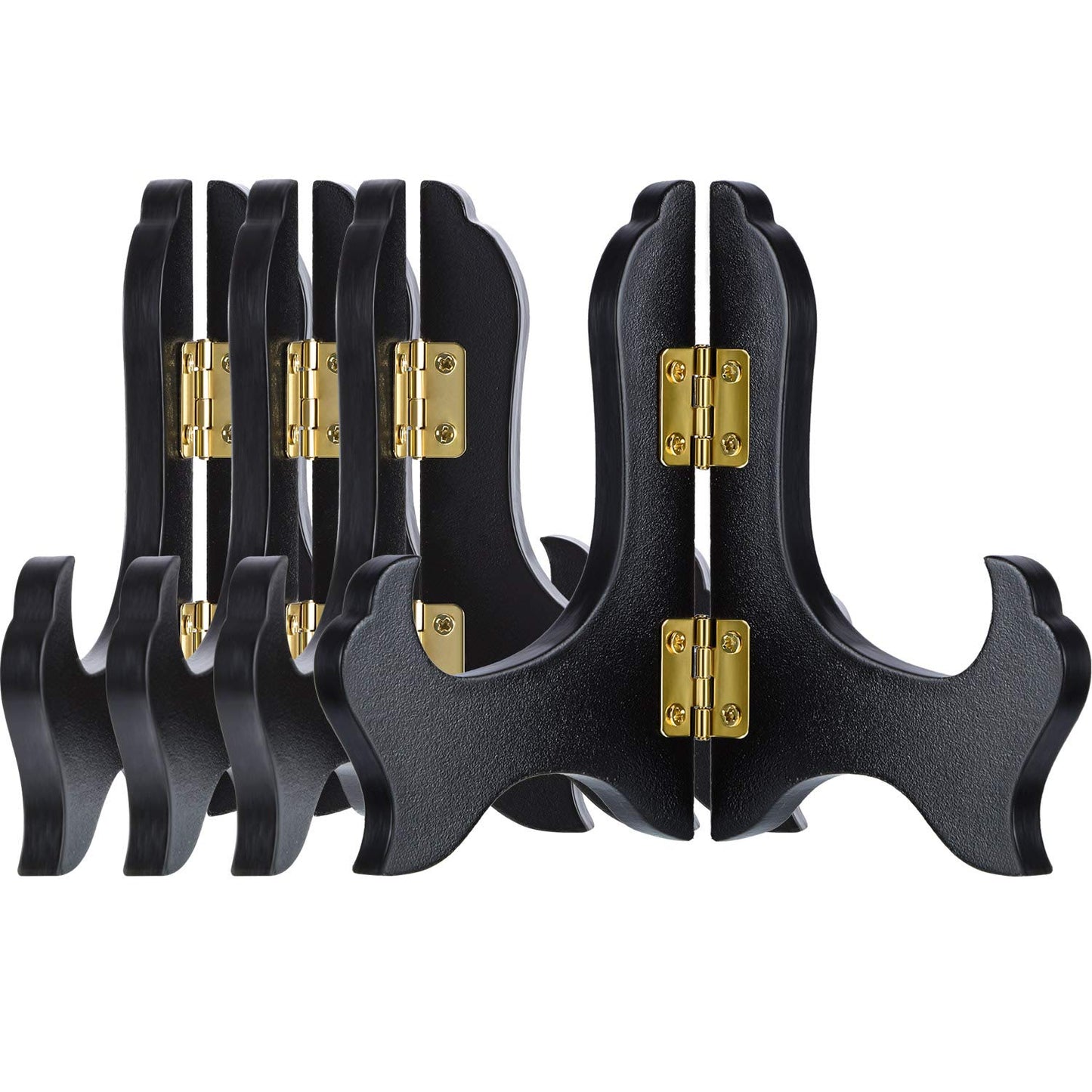 4 Packs Wooden Display Stand Decorative Plate Stands for Display Picture Frame Holder Easels(Black,4 Inch)