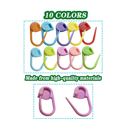 150 Pieces Knitting Crochet Locking Stitch Markers Stitch Needle Clip Counter 10 Colors (Color Ship Randomly)