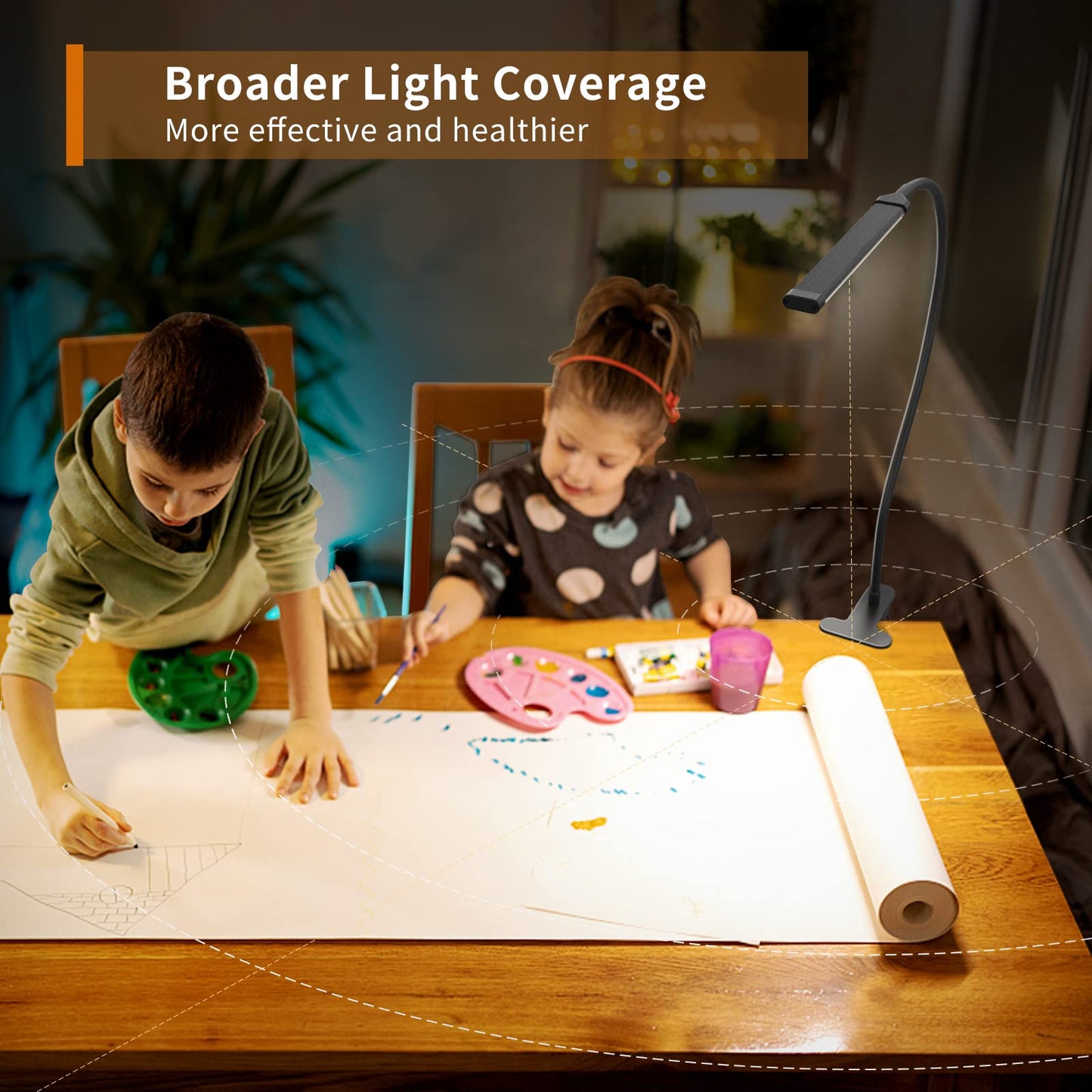 LED Desk Lamp for Home Office with Clamp [77 LEDs Light 3 Color Modes & 10 Brightness Levels] Flexible Gooseneck Book Lights, Easy Clip on Reading Headboard