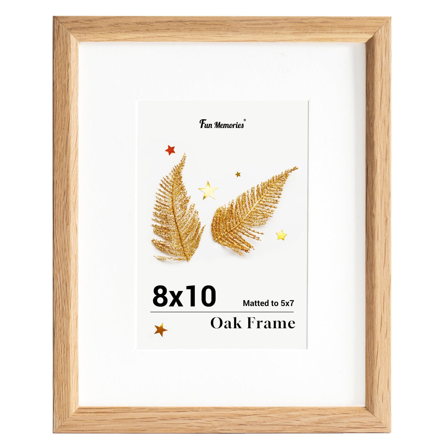 8x10 Oak Picture Frame for Wall, 8x10 Frame with Matted to 5x7, Solid Wood Picture Frames for Wall Art Photo and Prints (Beige, 1 Pack)