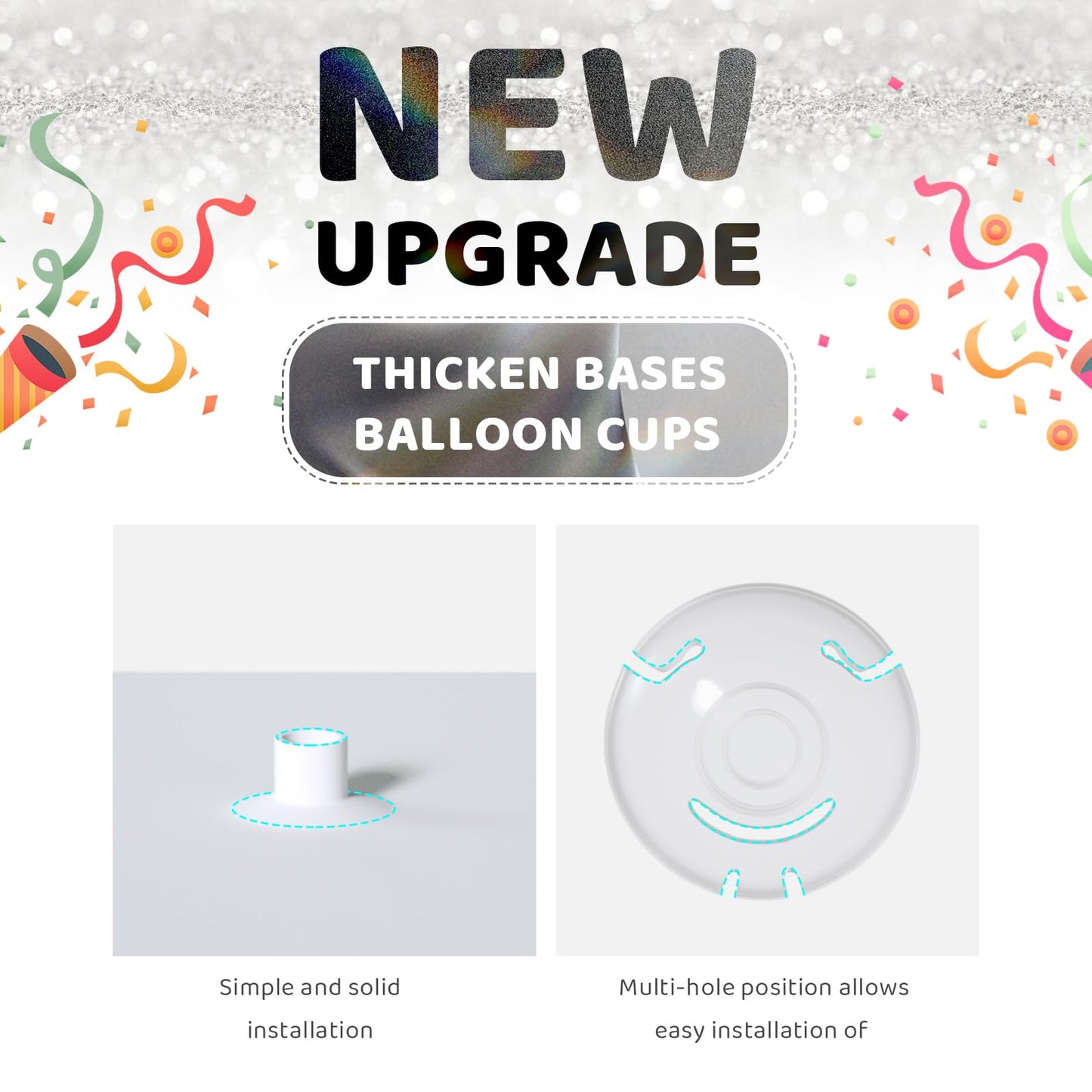 Balloon Arch Stand, Balloon Arch Kit of 2, 7 Feet Height Adjustable Metal Balloon Column Stand for Party Decorations Wedding Birthday, Graduation Party Decoration, Baby Shower, Silver