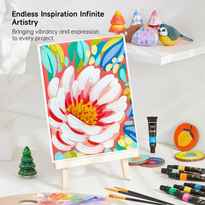 Acrylic Paint Set, 30 x12ml Tubes Artist Quality Non Toxic Rich Pigments Colors Great for Kids Adults Professional Painting on Rocks Canvas Wood Clay Fabric Ceramic Crafts