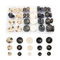 110Pcs Mixed Sewing Buttons, 4-Hole Craft Round Blazer Buttons, 5 Color 3 Size (15mm, 20mm, 25mm) Suit Coats Resin Button, Suitable for Variety Clothing Sewing, DIY Craft (Black & White)