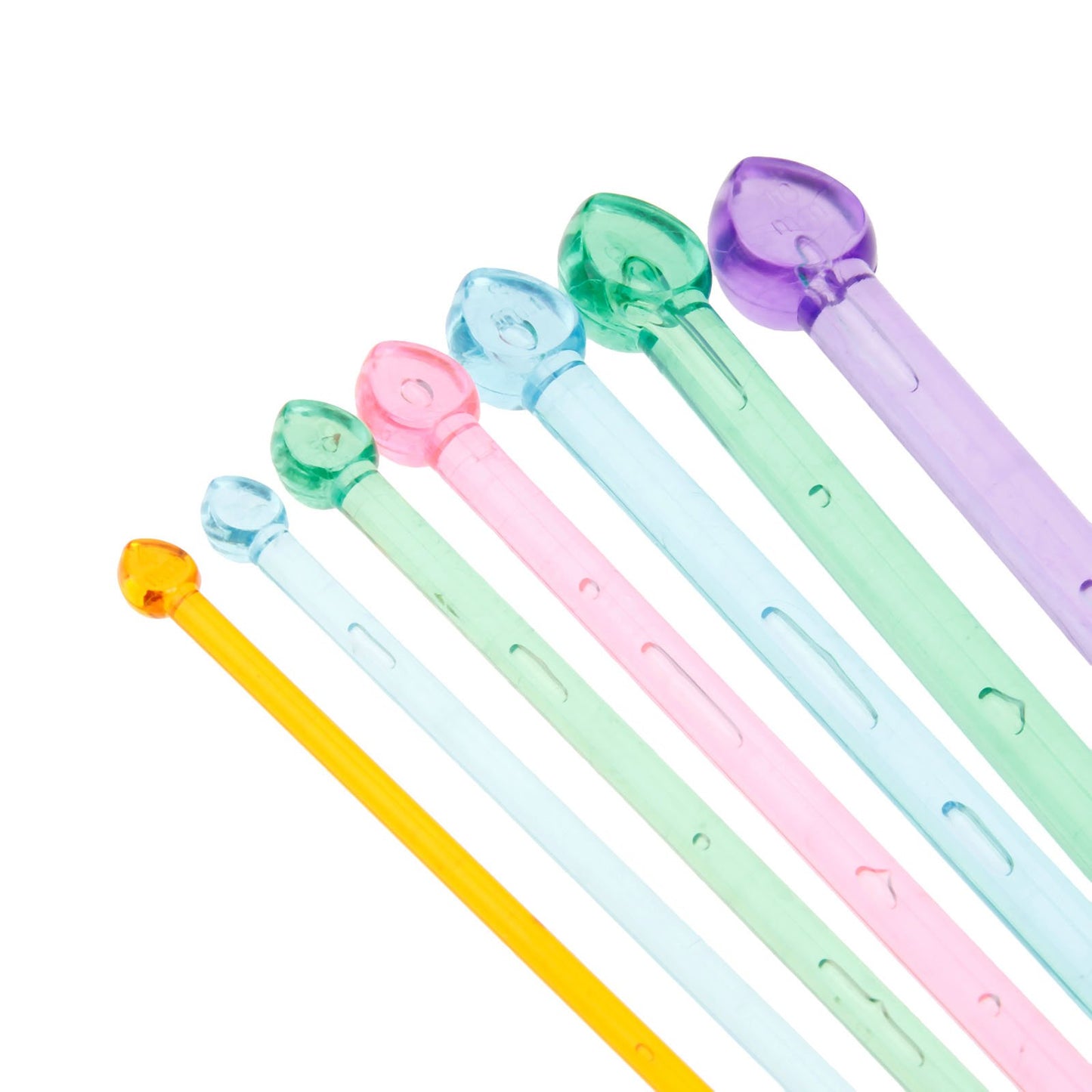 14 PCS(7 Pair) Multicolor Plastic Crystal Knitting Needles Weaving Tool Acrylic Crystal Knitting Tools Acrylic Needle for Scarf Sweater Length 26cm/10.35IN
