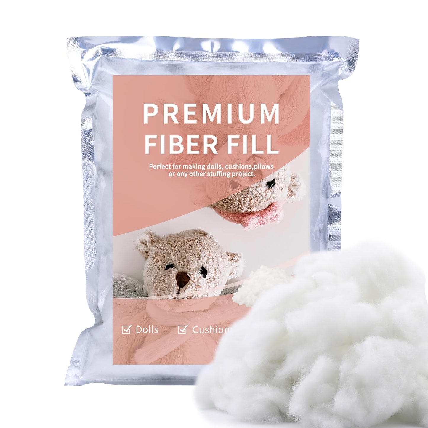 100g/3.5oz Premium Polyfill Stuffing for Stuffed Animals, Polyester Fiber Filling Stuffing, Fluff Polyfill Stuffing High Resilience Stuffing for Crafts, Crochet Stuffing