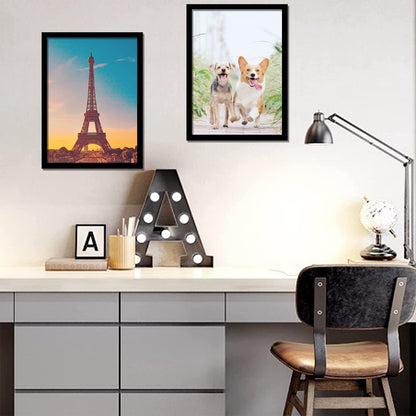 8.5x11 Picture Frame Set of 2, Black Photo Frames High Transparent Wall Gallery Desktop Horizontal Vertical for Canvas Collage Photo Poster Certificate 8.5 x 11 inches