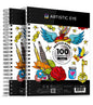 Artisto 9x12 Premium Sketch Book Set, Spiral Bound, Pack of 2, 200 Sheets (100g/m2), Acid-Free Drawing Paper, Ideal for Kids, Teens & Adults.
