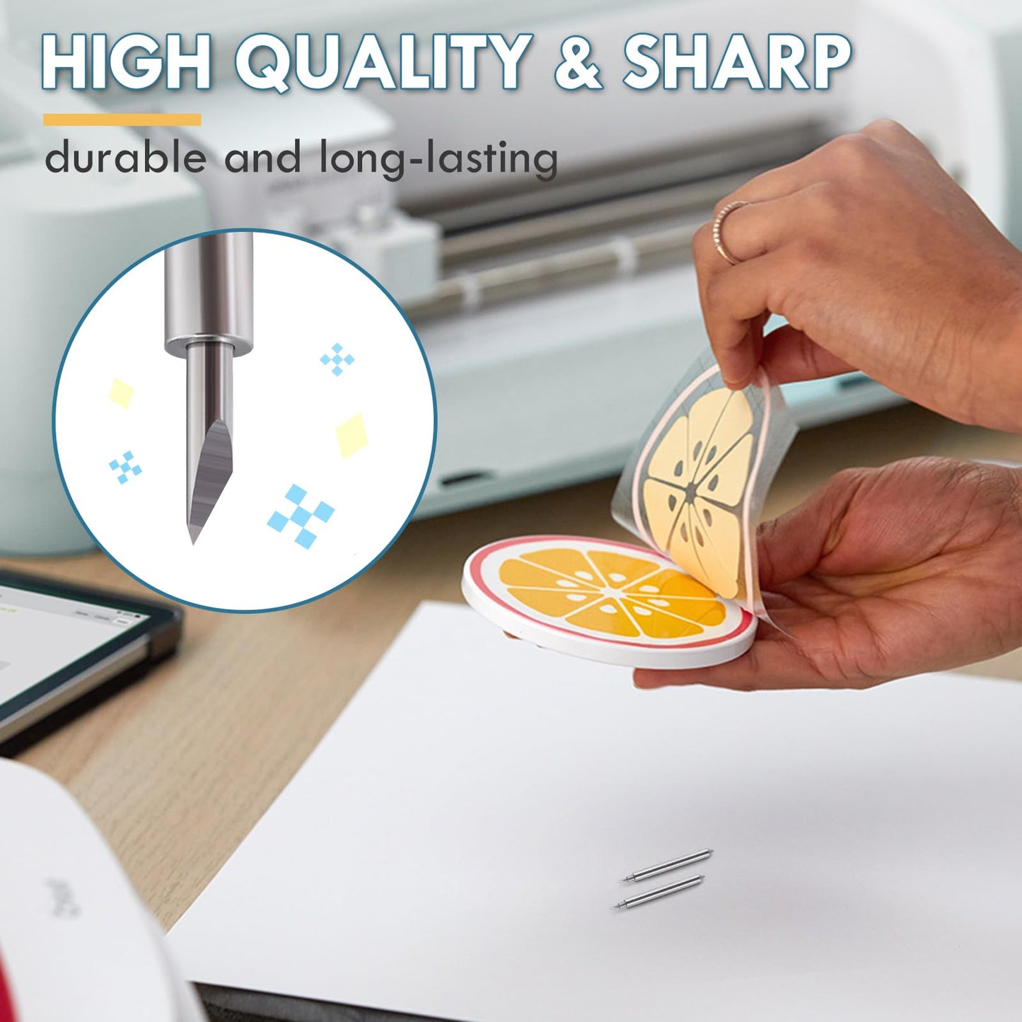 Deep Cut Blade and Holder Compatible with Explore 3/Air 2/Air/One/Maker 3/Maker Cutting Machine Replacement Blades for Glitter Vinyl, Cardstock, Adhesive Foil, Vellum