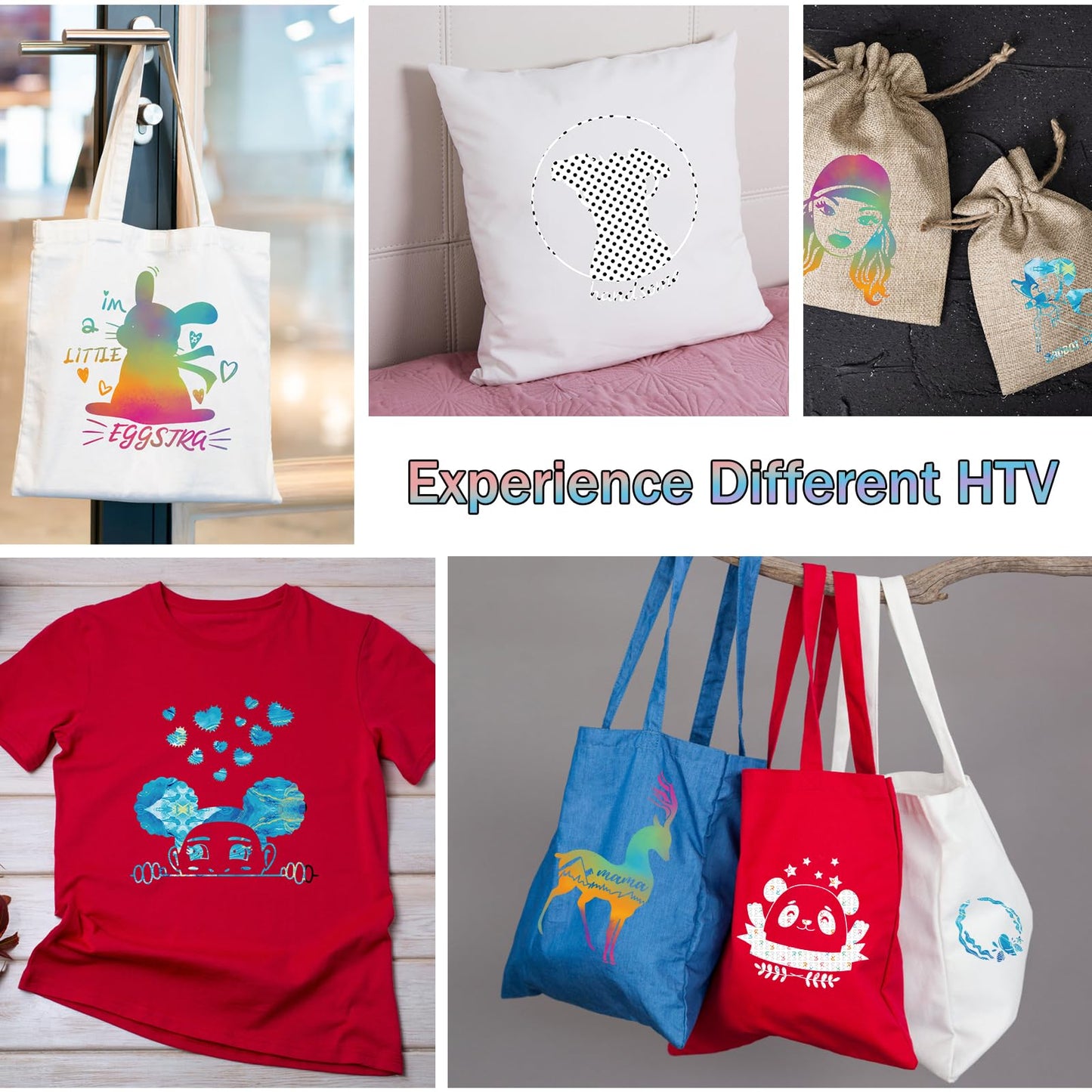 Tie Dye HTV Heat Transfer Vinyl Rolls - 12" x 8ft Watercolor HTV for Shirts, Easy to Cut & Weed for Heat Vinyl Design