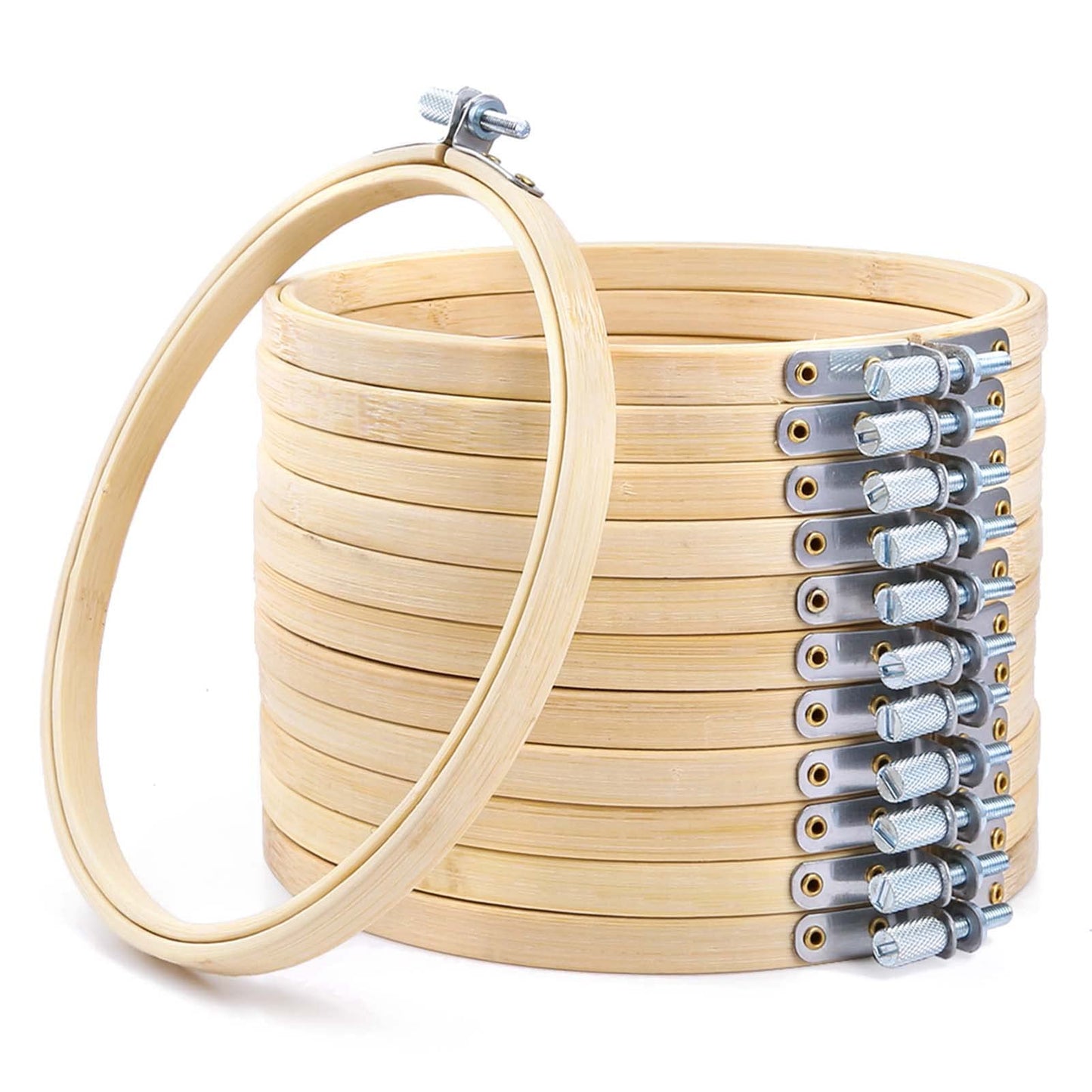 12 Pieces 7 Inch Embroidery Hoops, Cross Stitch Hoops Embroidery Circle for Art Craft Sewing, Wall Hanging, and DIY Embroidery Craft