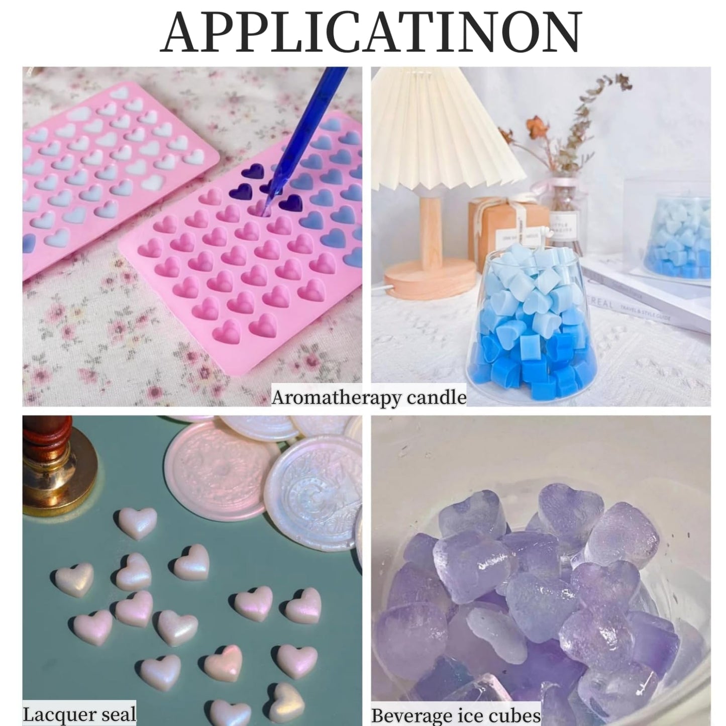 2 Pack Heart Silicone Molds Non-Stick Food Grade Silicone Molds Baking Mold Reusable Candy Mold,Used for Jelly, Homemade Treats, Candy, Chocolate,candle,lacquer seal Making Supplies