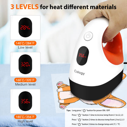 Mini Heat Press, Heat Transfer Machine, Constant Temp Control, Insulated Safety Base, Fits for Crafts, T-Shirt, Hat, Cap, Pillows (White Orange)