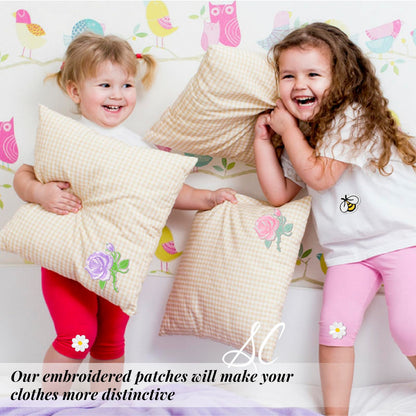 72 Pcs Embroidered Iron On Patches for Clothing, Butterfly Flower Iron On Patches Set, Bee Rose Daisy Embroidered Patches, Applique Patches for Clothes, Jackets, Jeans, Backpacks