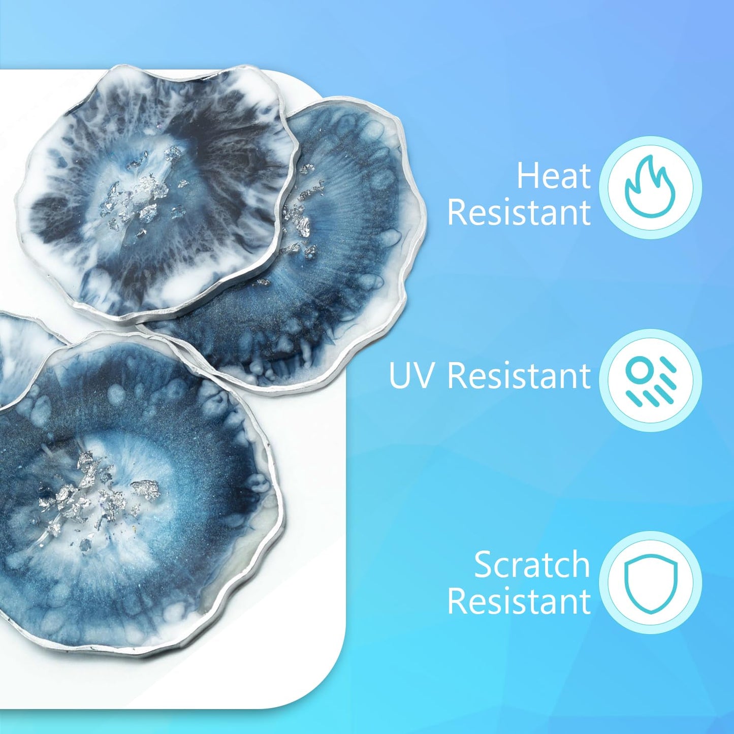 Epoxy Resin Kit Two Part 32 oz Crystal Clear Non-Yellowing Self-Leveling High Gloss UV & Heat Resistant Art/Craft/River Tables Beginner Friendly