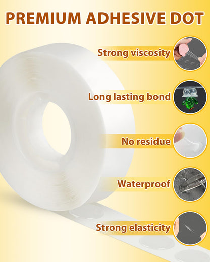 Double Sided Adhesive Dots - 1000pcs Mixed Size (0.4"、0.47"、0.59") Double Sided Balloon Tape, Heavy Duty Balloon Craft Dots, Clear Glue Points Dots for Balloons, Crafts, Wedding Decorations