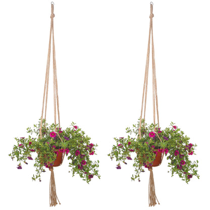 2 Pack 48 Inches Large Macrame Plant Hanger Rope to Hang Flower Pot Plant Holder for Indoor Outdoor Decorations, 4 Legs
