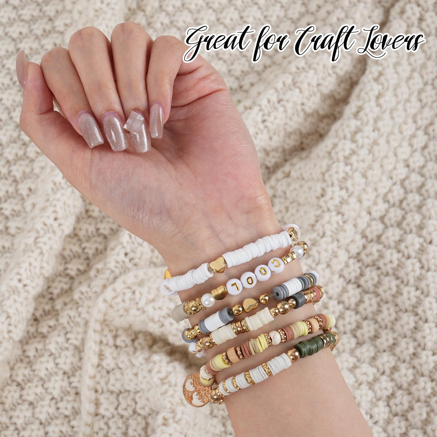 8200pcs Clay Beads Bracelet Making Kit, 30 Colors Flat Preppy for Friendship Bracelets, Polymer Heishi Beads with Charms for Jewelry Making, Holiday Crafts Gift for Teen Girls Adults