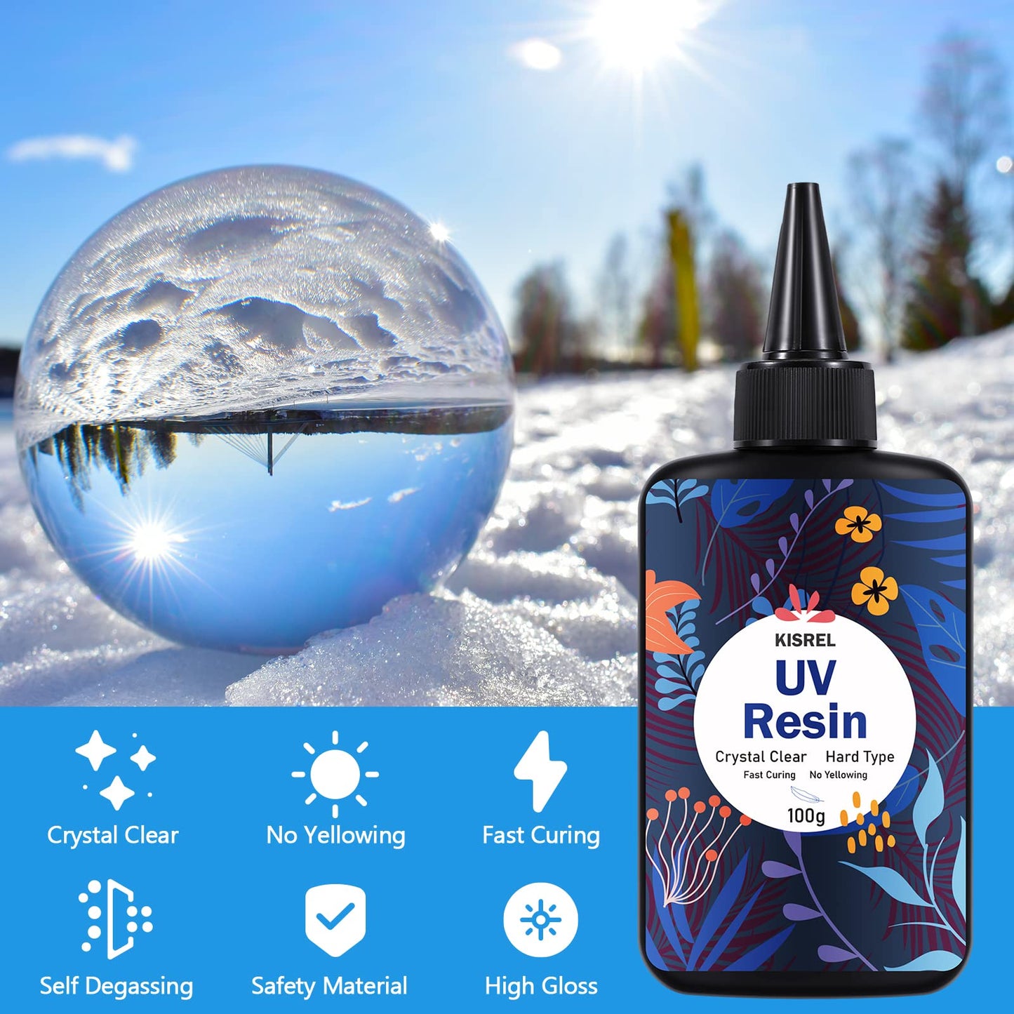 UV Resin 300g - Upgraded UV Resin Kit, Hard Type Crystal Clear Ultraviolet Curing UV Epoxy Resin for Craft Jewelry Making