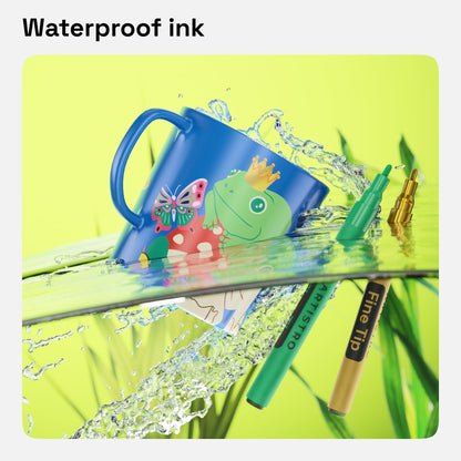 15 Oil-Based Permanent Paint Markers - Assorted Sets of Fine and Medium Tip Markers for Wood, Rock, Fabric, Glass, Ceramic, Metal, Plastic, and More - Quick Dry, Waterproof, Permanent