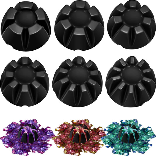 6 Pieces Flower Pour Cup for Paint Pouring 6/7/8/9/10 Slot Acrylic Paint Tools Supplies Flower Strainer for DIY and Creating Patterns Art Supplies(Black)