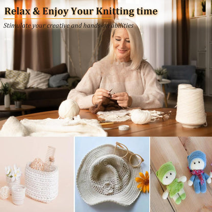 18 Pairs Bamboo Knitting Needles Set Circular Wooden Knitting Needles with Colorful Plastic Cable Size 2mm-10mm,Knitting Needle for DIY Craft(100cm/40inch)