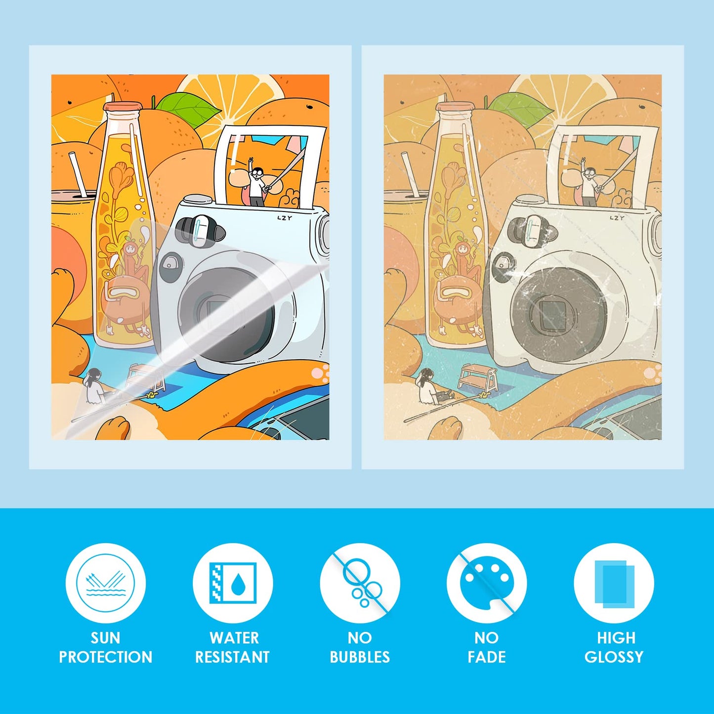 Self-Adhesive Laminating Sheets - 20 Clear Sheets, 9 x 12 Inches, No Machine Needed