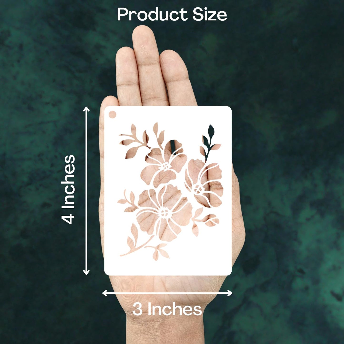 Reusable 36-Piece Flower Stencils for Painting (3x4), DIY Floral Stencils for Wood & Wall