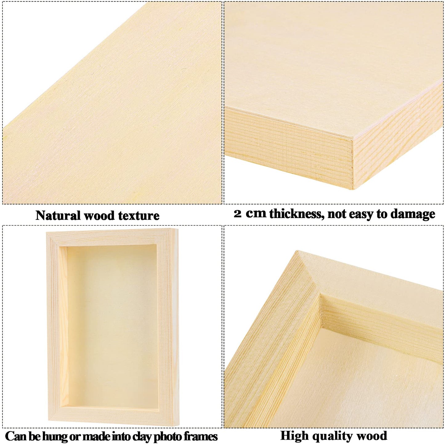 8 Pack Wood Panels 5 x 7 inch Wooden Canvas Board Unfinished Wooden Panel Boards for Painting, Arts, Pouring Use with Oils, Acrylics