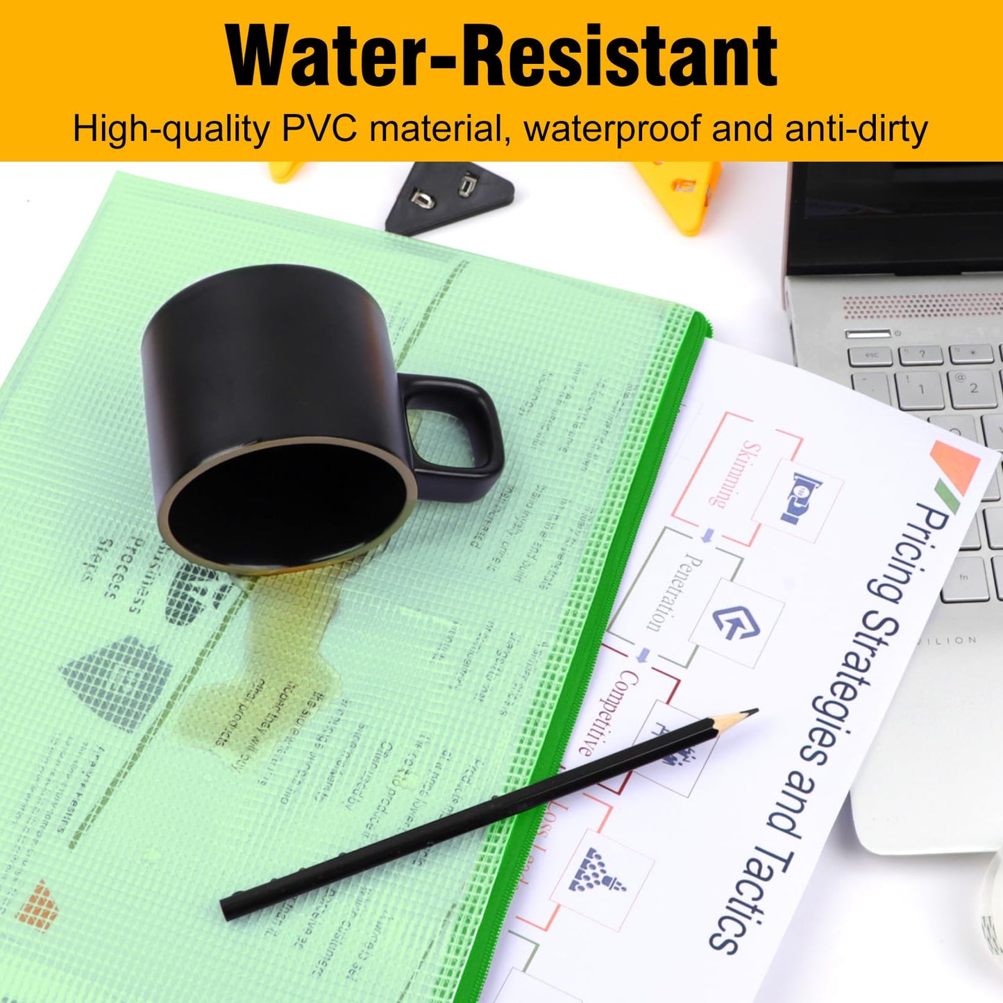 24pcs Mesh Zipper Pouch Bags - A4 Zipper Bags for Classroom Organization, Board Game & Puzzle Storage