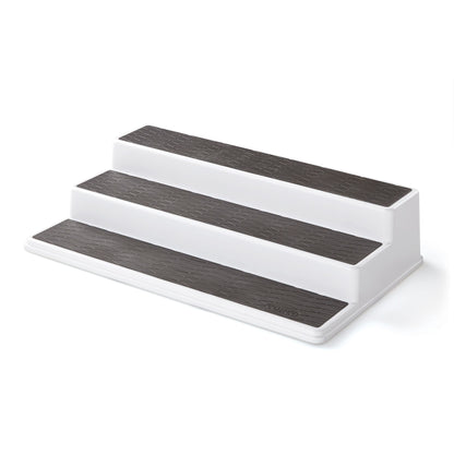 2555-0188 Non-Skid 3-Tier Spice Pantry Kitchen Cabinet Organizer, 15-Inch, White/Gray