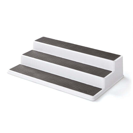 2555-0188 Non-Skid 3-Tier Spice Pantry Kitchen Cabinet Organizer, 15-Inch, White/Gray