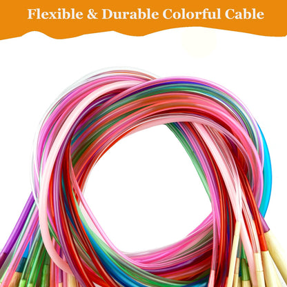 18 Pairs Bamboo Knitting Needles Set Circular Wooden Knitting Needles with Colorful Plastic Cable Size 2mm-10mm,Knitting Needle for DIY Craft(100cm/40inch)