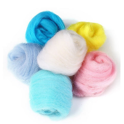 50 Colors Fibre Wool Yarn Roving for Needle Felting Hand Spinning DIY Craft Materials