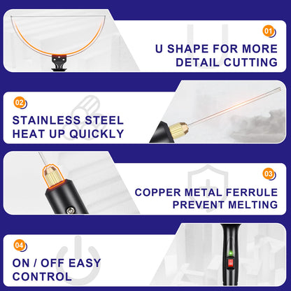 3 in 1 Foam Cutter Electric Cutting Machine Pen Tools Kit, 100-240V / 18W Styrofoam Cutting Pen with Electronic Voltage Transformer Adaptor