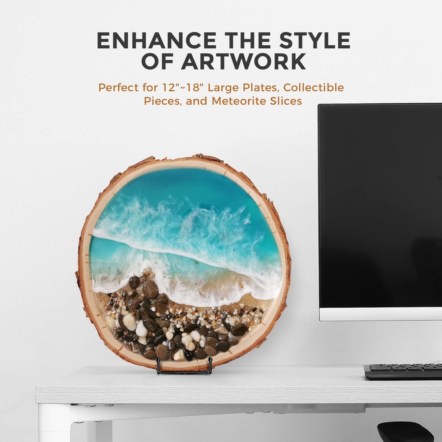 Plate Stands/Holder for Display, 8 Inch, Large, Metal Frame for Picture, Decorative Platter, Book, Photo Easel (2 Pack)