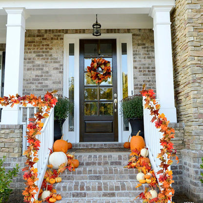 2 Pack Fall Maple Leaf Clearance, 5.9Ft/Piece Hanging Vine Garland Artificial Autumn Foliage Thanksgiving Decor for Home Wedding Fireplace Party Christmas