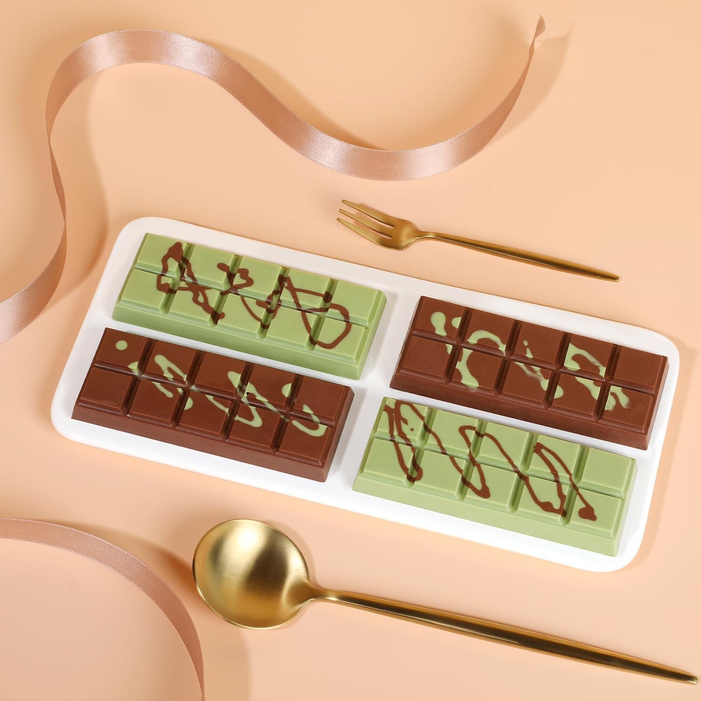 Chocolate Bar Mold - Non-Stick Chocolate Molds, Food Grade Silicone Deep Chocolate Bar Mold for Milk Chocolate Bar,Dubai Chocolate Bar Pistachio - Set of 2