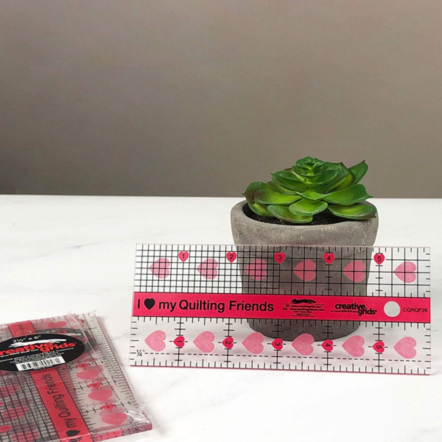 Creative Grids Quilt Ruler 2-1/2in x 6in Rectangle – CGRQF26 – Made in USA, Non-Slip Grip Acrylic Quilting, Sewing, Crafting, Patchwork Ruler for Measuring & Cutting Fabric