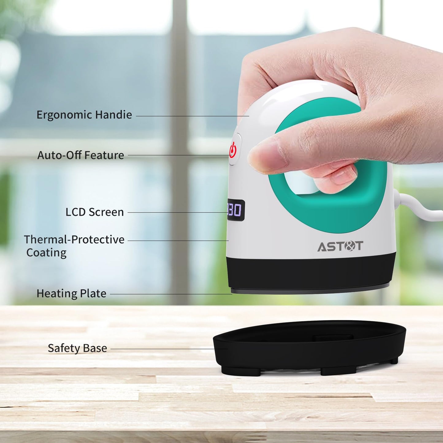 Heat Press Mini Heat Press Machine, Small Heat Press for T Shirts, Hats, Heating Transfer Projects,14 Levels Temperature Setting (White&Green)