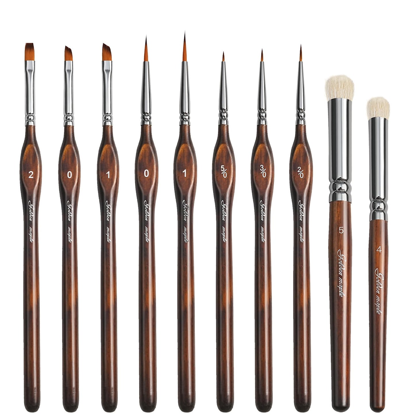 Detail Paint Brushes Dry Brushes, Golden Maple 10PC Flat Miniature Dry Paint Brushes Fine Detail Paint Brush Set for Acrylic, Oil, Watercolor & Figurine
